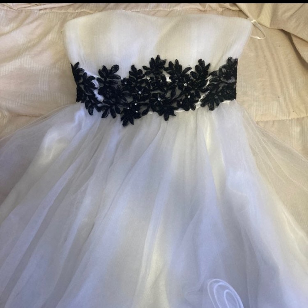 White Strapless Poly USA Dress